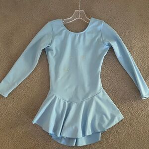 Girls Light Blue Ice Skating Costume